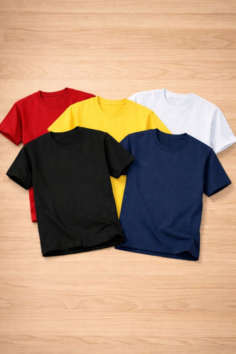 Combo of five 5 Heavy cotton black, red, blue, white, yellow