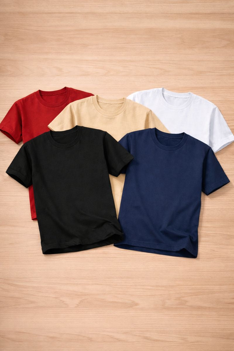 Combo of five 5 Heavy cotton black, red, blue, white, beige