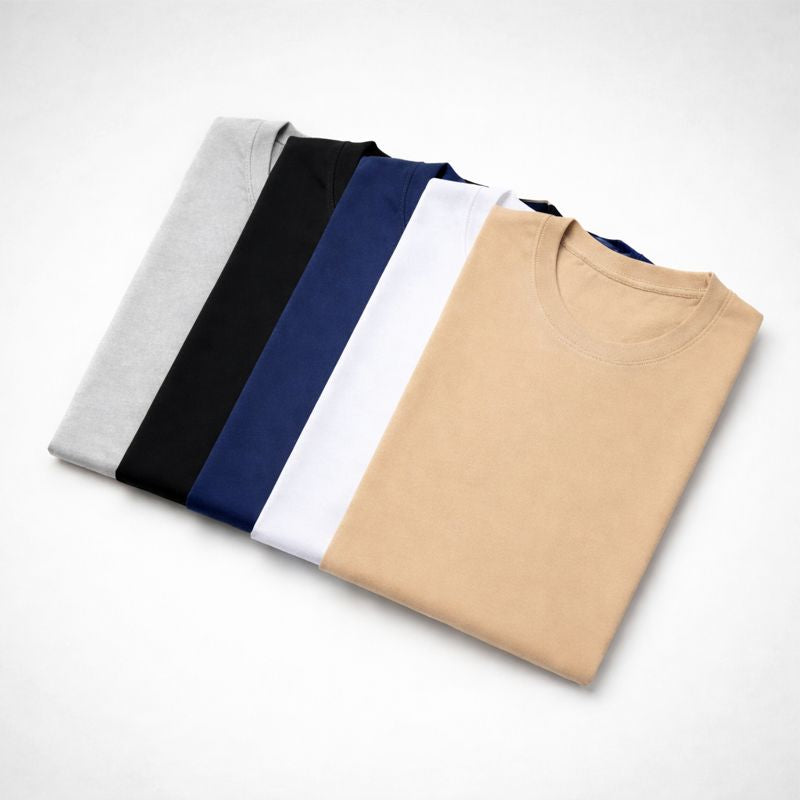 Combo of five 5 Heavy cotton grey, black, white , navy , beige color