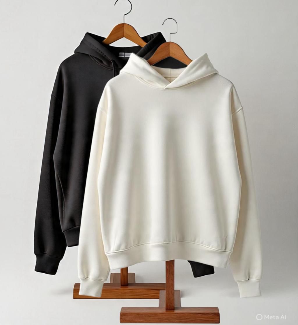 Combo of two Stylish solid Hoodies unisex best for winters(black, and white)