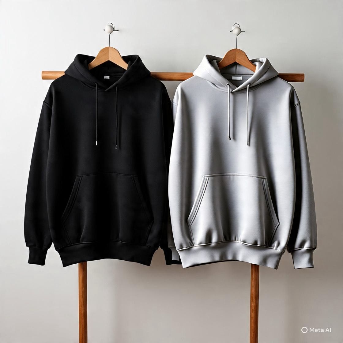 Combo of two Stylish solid Hoodies unisex best for winters (black, Grey)