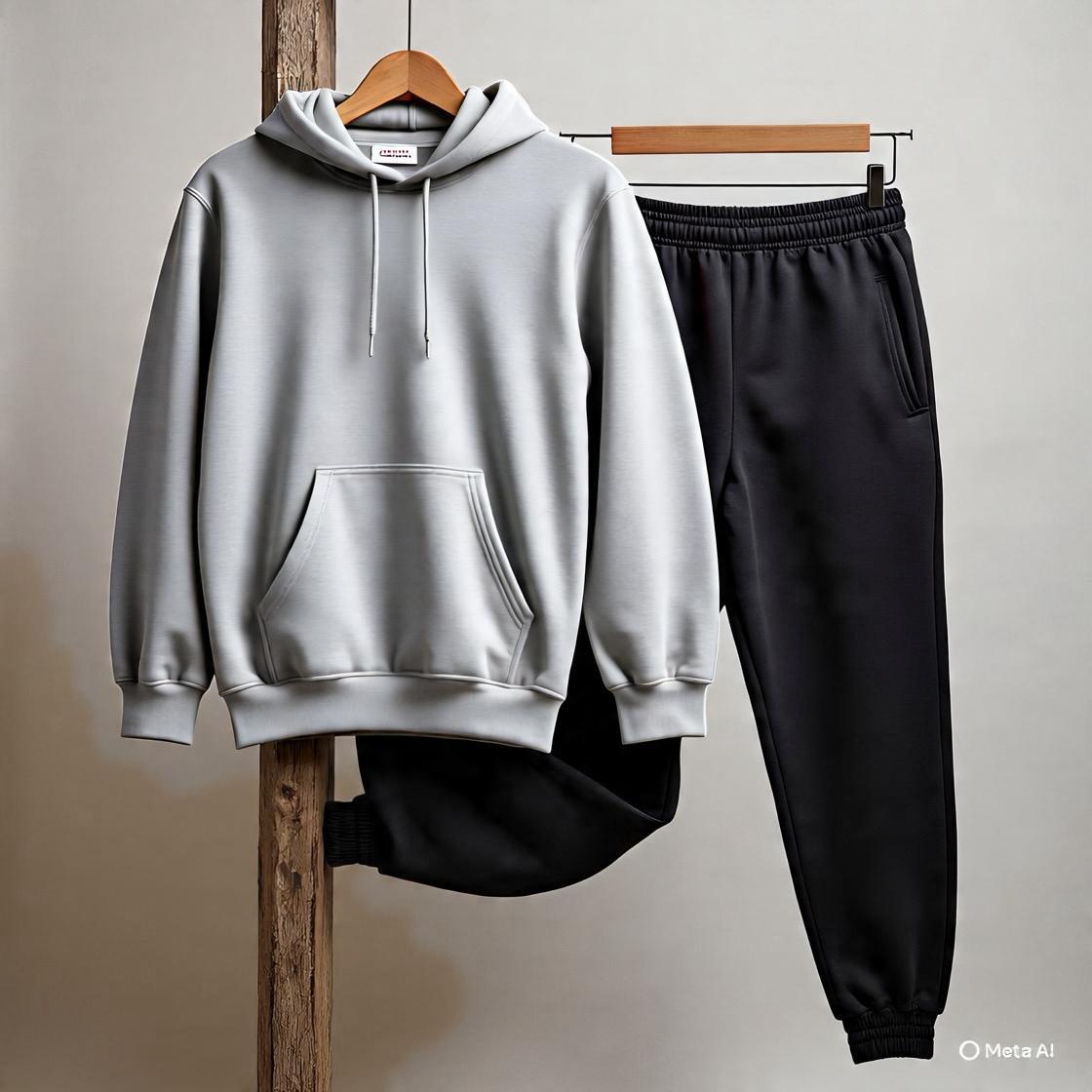 Mens tracksuit (combo of a Grey Hoodie and Black jogger)