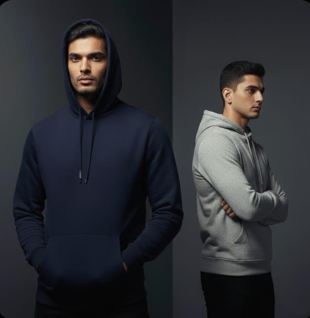 Pack of 2 Premium Hoodies – Ultimate Comfort & Style Combo (Blue & Gray)