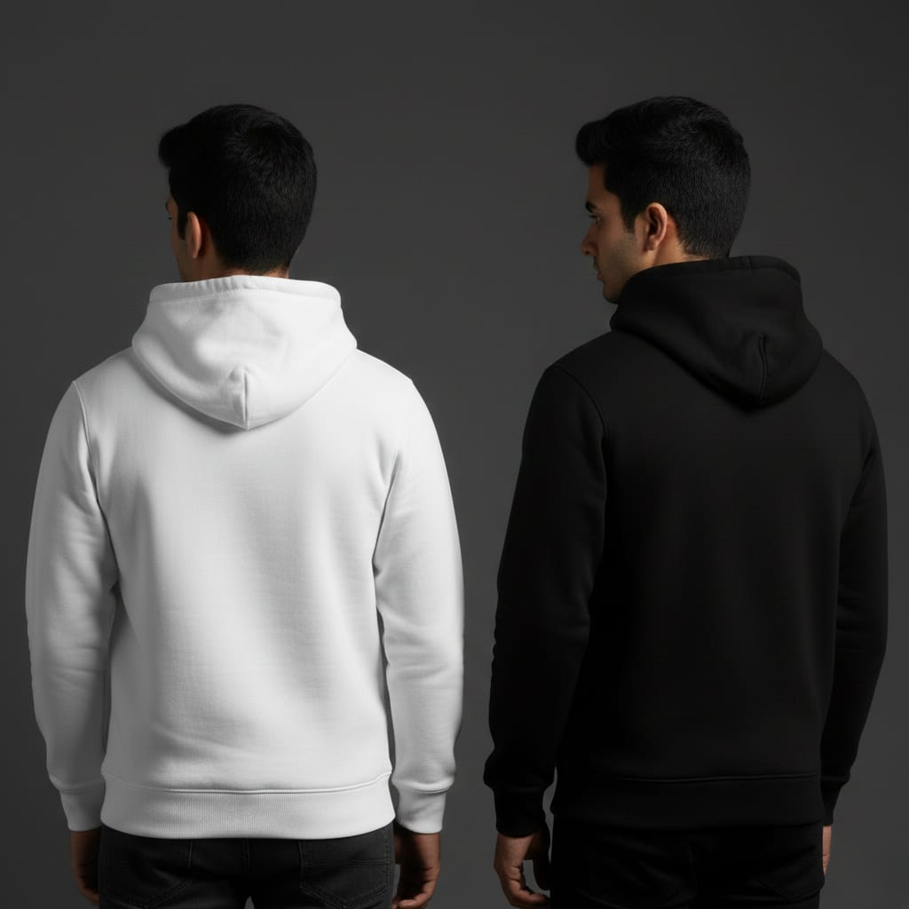 Pack of 2 Premium Hoodies – Ultimate Comfort & Style Combo (Black & White)
