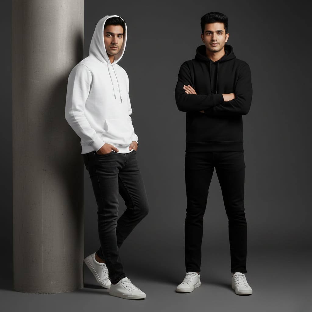 Pack of 2 Premium Hoodies – Ultimate Comfort & Style Combo (Black & White)
