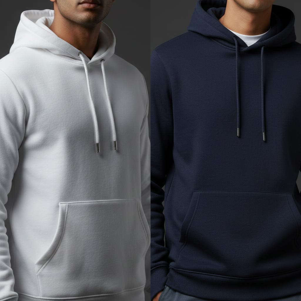 Pack of 2 Premium Hoodies – Ultimate Comfort & Style Combo (Blue & White)