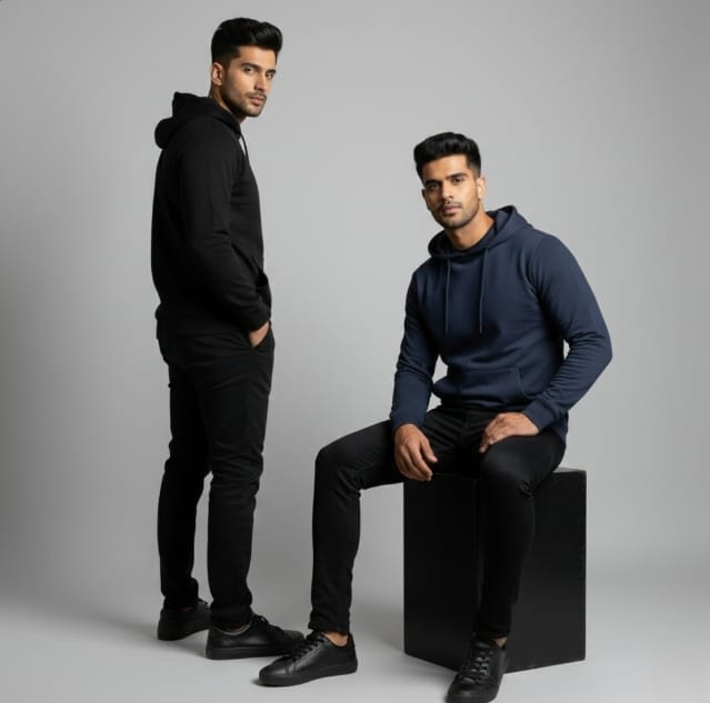 Pack of 2 Premium Hoodies – Ultimate Comfort & Style Combo (Black & Blue)