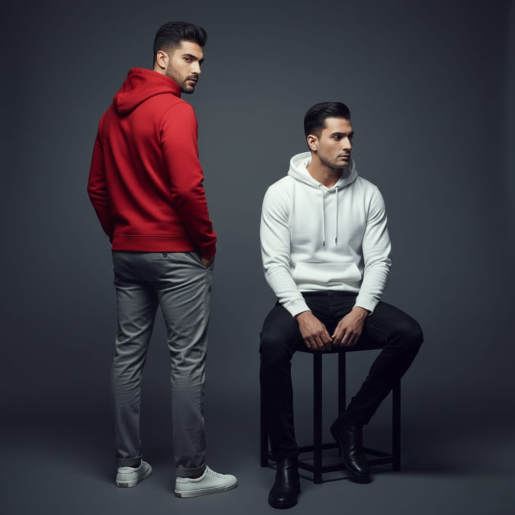 Pack of 2 Premium Hoodies – Ultimate Comfort & Style Combo (Red & White)